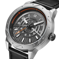 RUIMAS 594 Mode Hommes Montre 3ATM Étanche Bracelet En Cuir Véritable Casual Quartz Montre
