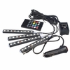 RVB LED Lumières de Décoration De Voiture Intérieur Atmosphère Glow Autocollant Bandes Lumières avec Télécommande