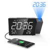 Réveil à Projection Radio FM Numérique Double Alarme Volume Snooze Temps Humidité Affichage de la Température