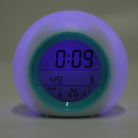 Réveil de bureau électronique coloré sans lumière naturelle Pat Night Spherical pour enfants Pat