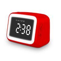 Réveil numérique Radio FM sans fil Bluetooth 5.0 LED Miroir avec haut-parleur