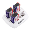 RYDBATT 4 emplacements 9V Lipo Batterie Chargeur avec 4Pcs 9V 500mAh Lipo Batterie