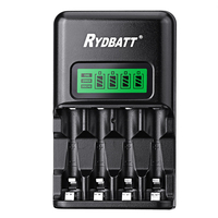 RYDBATT JBC03-11 Chargeur Smart Batterie avec 4 emplacements LCD Chargeur pour AA AAA Batterie