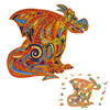 S / M / L bricolage en bois dessin animé Dragon Puzzle dessin animé forme Unique pièces Puzzle cadeau jeu éducatif bloc