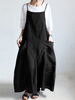 S-5XL Casual Bretelles Spaghetti Robe Maxi Femme Couleur Unie