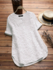 S-5XL Casual Femmes Coton Patchwork Lâche Blouse à Manches Courtes
