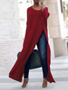 S-5XL Casual Femmes Side Split Long Maxi Chemises