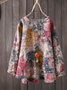 S-5XL Chemisier à manches longues en coton vintage pour femme