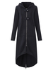 S-5XL Femmes Zipper Hooded Long Sweat Veste