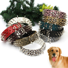 S Spiked Clouté en cuir Pet Bulldog Dog Mastiff Collier lourd
