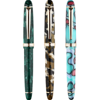S3 stylo plume en résine multicolore 0.5mm F Nib doré étudiant adulte écriture stylo signature cadeau
