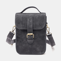 Sac à bandoulière à bandoulière pour téléphone portable en cuir PU de grande capacité à la mode rétro