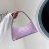 Sac à bandoulière à motif crocodile solide pour femme