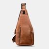 Sac à bandoulière antivol multi-poches en cuir véritable pour hommes rétro porter sac à bandoulière étanche