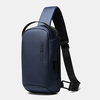 Sac à bandoulière daffaires de couleur unie décontractée en tissu Oxford pour hommes avec chargement USB