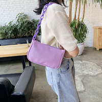 Sac à bandoulière décontracté à motif de crocodile solide pour femme