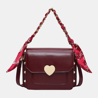Sac à bandoulière décontracté en simili cuir avec fermeture à glissière ruban pour femme