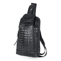 Sac à bandoulière en cuir avec motif crocodile pour hommes