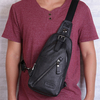 Sac à bandoulière en cuir véritable pour hommes