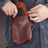Sac à bandoulière en cuir véritable pour hommes,  sac de téléphone portable de 6, 5 pouces,  sac à bandoulière étanche