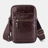 Sac à bandoulière multicouche en cuir véritable pour homme