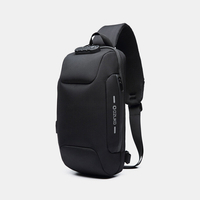 Sac à bandoulière étanche multi-couches de chargement USB anti-vol pour hommes