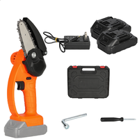 Scie à chaîne électrique sans fil 21 V coupe-bois à une main pour le travail du bois avec 1 ou 2 Batteries