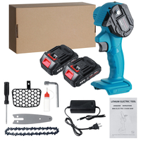 Scie à chaîne électrique sans fil 21V 4 "Scie à bois Rechargeable avec 2 pièces Batterie