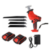 Scie alternative sans fil 21V Scie électrique avec 4 lames de scie Coupe du métal Travail du bois avec 1/2 Lithium Batte