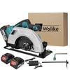 Scie circulaire à main sans fil 1200 W avec moteur sans balais 185 mm avec 1/2 18 V Li-ion Batterie