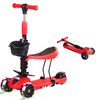 Scooter pliant 2-en-1 pour enfants avec siège selle pour tout-petits marcheur vélo pour enfants avec roues clignotantes