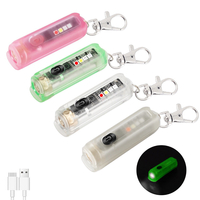 SEEKNITE M600 LH351B LED Lampe de poche porte-clés avec lumière de couleur RVB et clip Lumière forte Type-C Mini torche