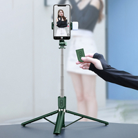 Selfie Stick Trépied avec lumière dappoint Télécommande sans fil Bluetooth Trépied de téléphone flexible