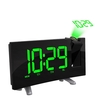 Sensible LED Horloge de projection numérique Radio FM Double réveil avec chargement USB Horloge électronique LED