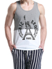 SEOBEAN New York Paris Veste imprimée pour hommes Coton Eté Loisirs Fitness Jogging Sport Tops
