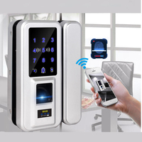 Serrure de porte intelligente en verre sans clé dempreinte digitale avec mot de passe dapplication de télécomm