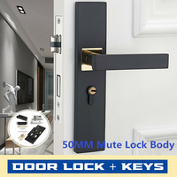 Serrures de poignée de levier dentrée de porte à la maison en acier noir + 3 clés réglées pour la porte en bois d&