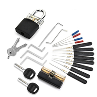Serrurier fournit des outils à main avec un ensemble de sélection de serrure pratique,  clé de tension,  outil de clé cass