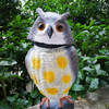 SGODDE Plastique Réaliste Hibou Leurre Tête Rotative à 360 ° Oiseaux Répulsif Antiparasitaire Effrayer Corbeau Jardin Co
