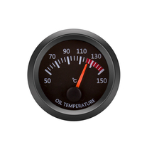 Shell noir de compteur de véhicule de mesure de température dhuile 12V 2 pouces 52mm