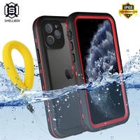 SHELLBOX pour iPhone 12/12 Pro/11/11 Pro Boîtier étanche IP68 Écran tactile transparent PC + TPU Antichoc anti-poussière