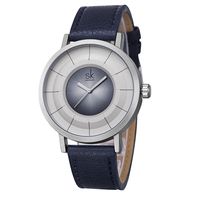 SHENGKE SK K9015 Creative Petit Cadran De Mode Bracelet En Cuir Wterproof Hommes Quartz Montre