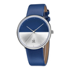 SHENGKE SK K9016 Montre à Quartz avec Cadran Double et Bracelet en Cuir à la Mode à Double Couleur