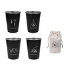 Shinetrip A403 4pcs tasse de camping en plein air Portable de qualité alimentaire en acier inoxydable barbecue jus de ta