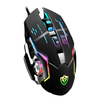 Shipadoo X7 Souris de jeu filaire Base en métal 800-3200DPI 4 couleurs Rétro-éclairage respirant Souris de bureau à domi
