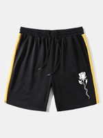 Short à cordon de serrage à imprimé rose monochrome pour homme