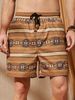 Short à Cordon Large à Imprimé Ethnique pour Homme