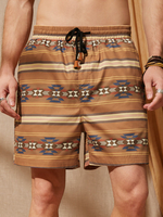 Short à Cordon Large à Imprimé Ethnique pour Homme