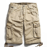 Short cargo de lavage en pur coton de grande taille en plein air Shorts pour hommes occasionnels multi-poches