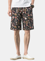 Short décontracté en coton à imprimé floral pour hommes